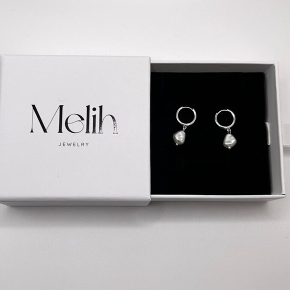 Sterling Silver Nickel Free Pearl Drop Dainty Earrings Small Huggie Hoop 925SS - Picture 7 of 8